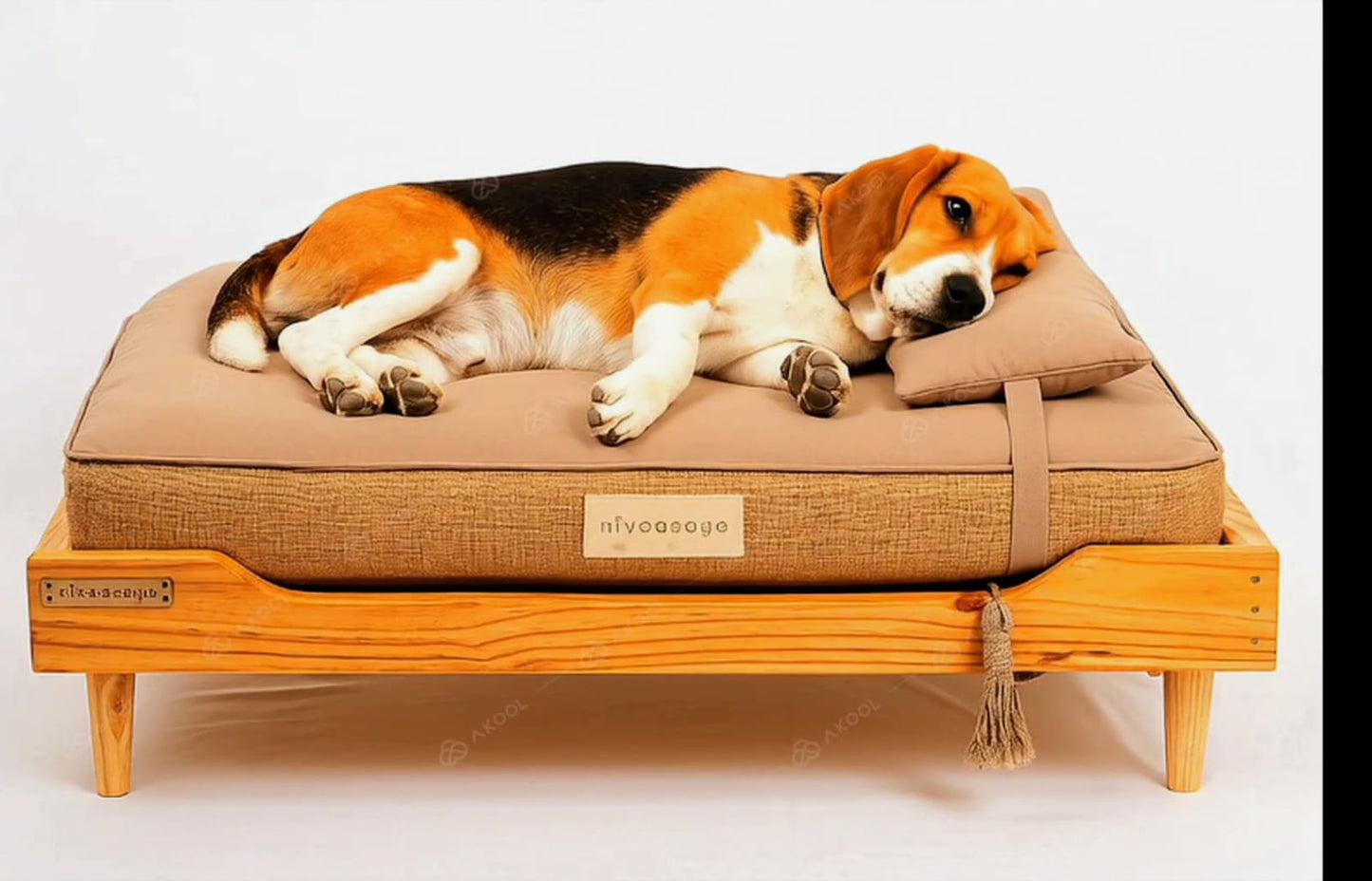 Handmade Wooden Dog Bed for Large & Medium