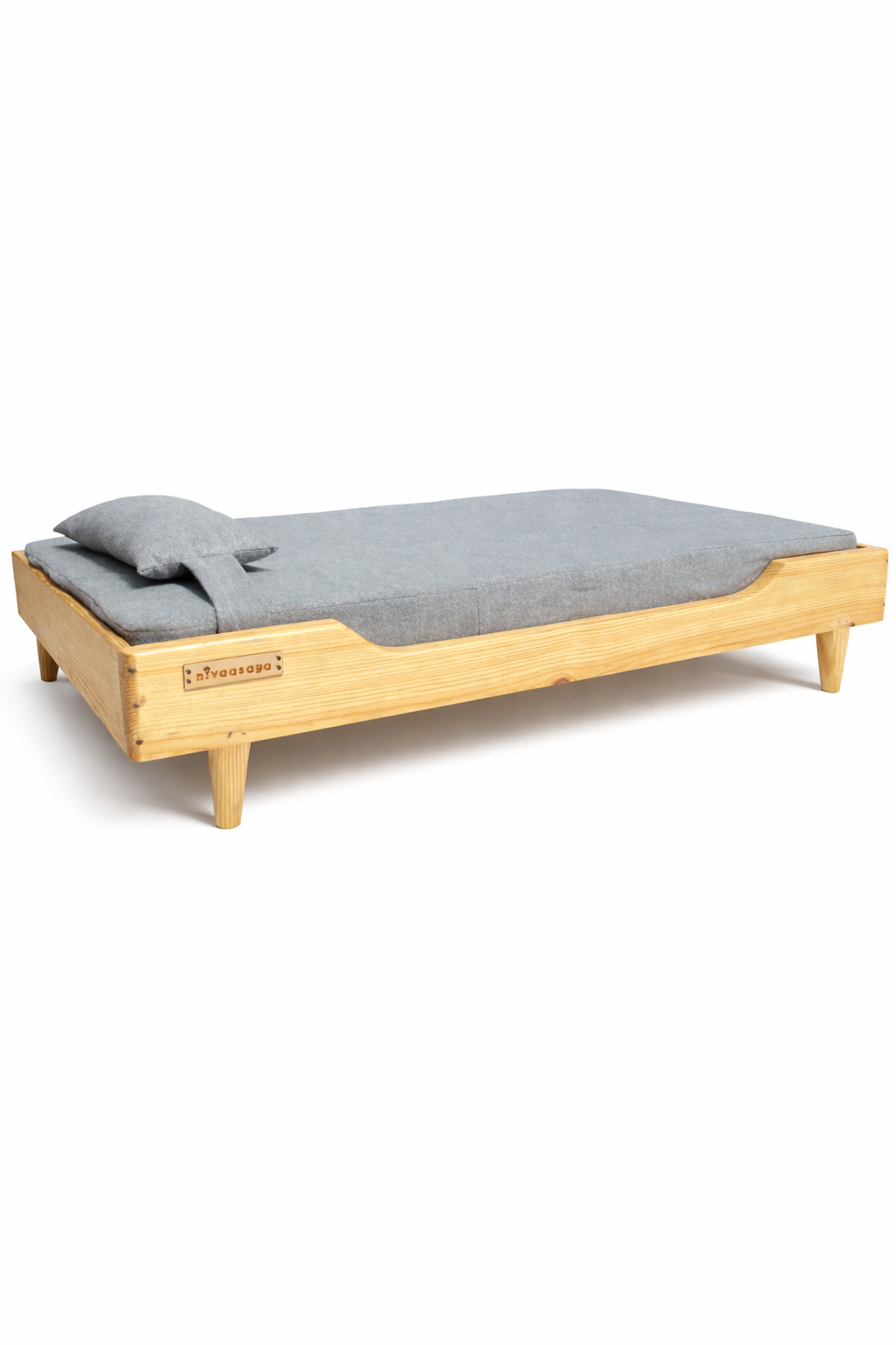 Large Dog Wooden Bed GRAY