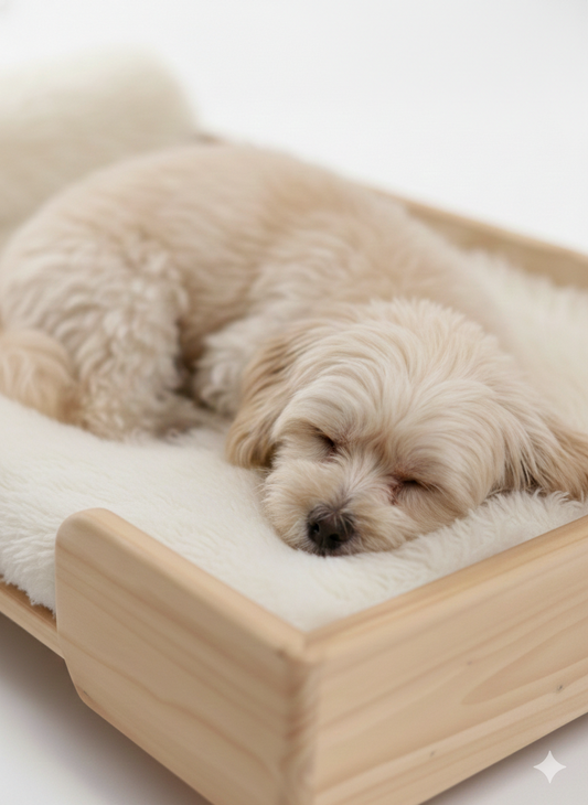 White Fur Bed for Small Dogs | Pet Furniture - Dog Cot