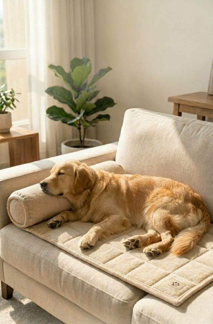 Premium Summer Dog Bed Mat with Bolster Pillow                              | 3 ft x 2 ft Pet Bed