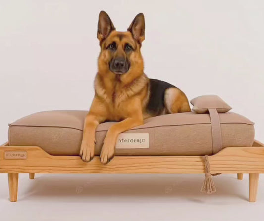 Handmade Wooden Dog Bed for Large & Medium