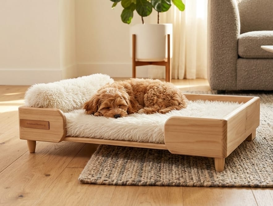 Luxury Wooden Dog Bed
